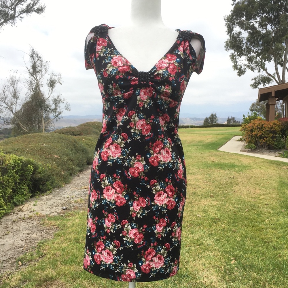 Rose print dress